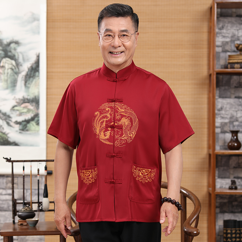 新款时尚国风龙凤短袖